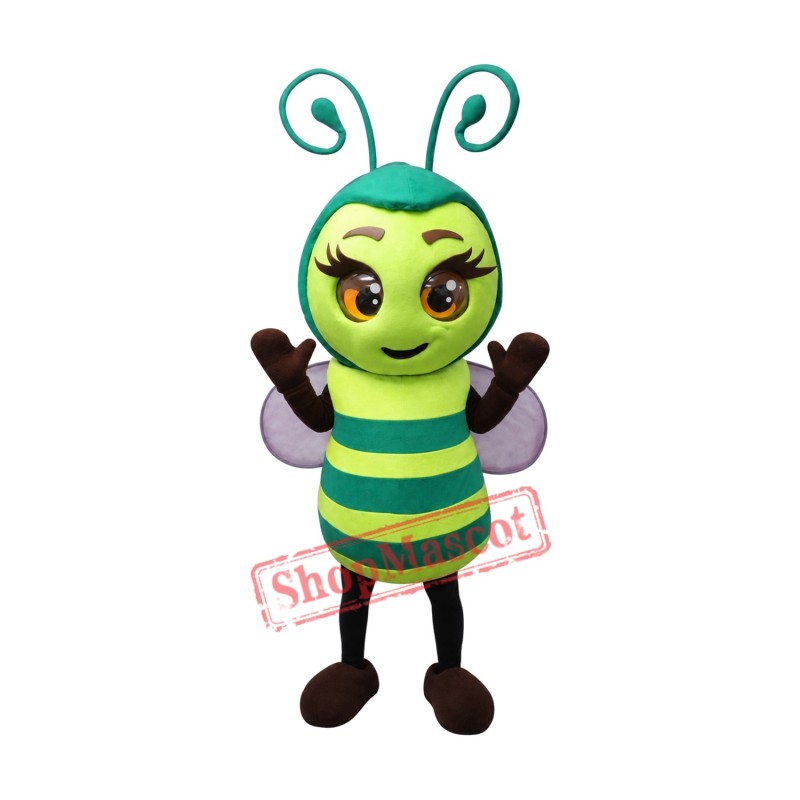 Superb Green Bee Mascot Costume Superb Green Bee Mascot Costume