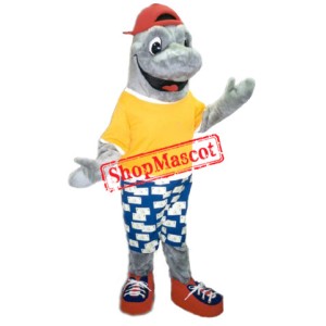 Superb College Dolphin Mascot Costume