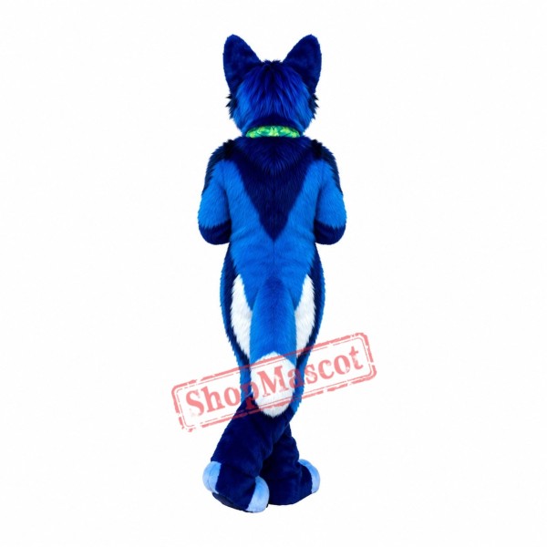 Blue Dog Fox Wolf Realistic Animal Mascot Costume