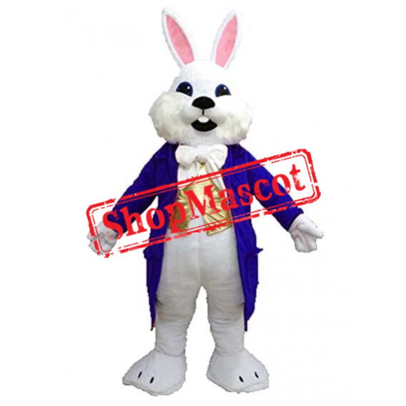 Blue Suit Easter Bunny Mascot Costume Available In US Warehouse