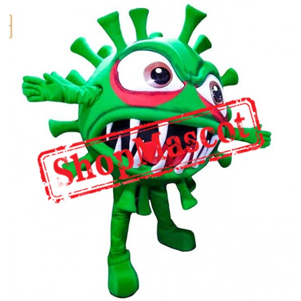 Green Monster Virus Mascot Costume