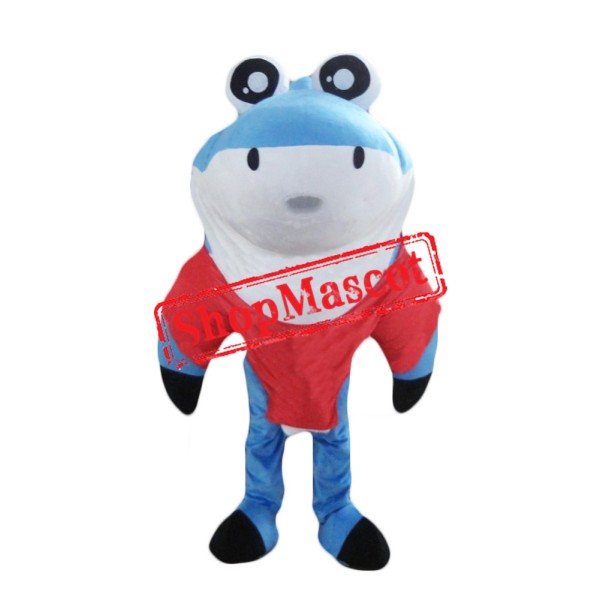 Super Cute Blue Shark Mascot Costume
