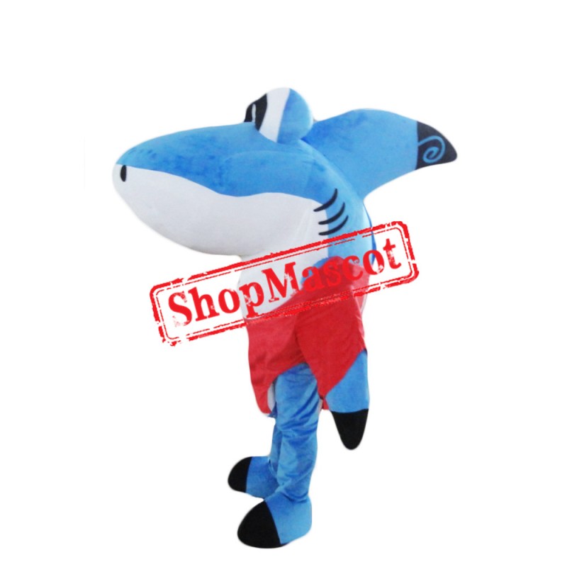 Super Cute Blue Shark Mascot Costume