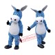 Cute Blue Donkey Mascot Costume