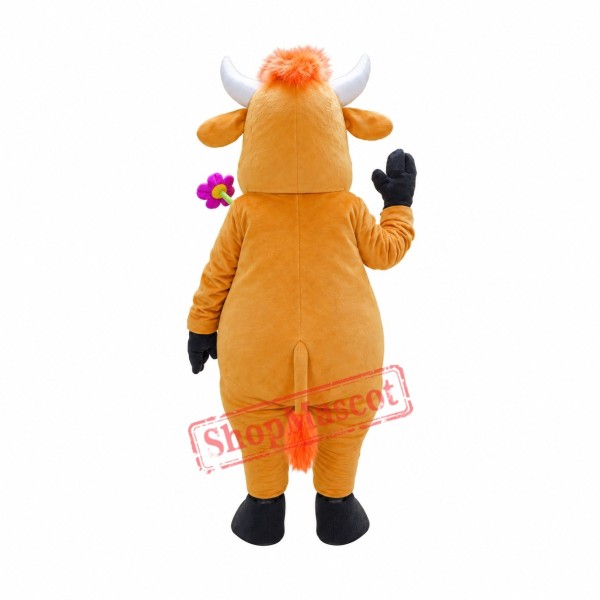 Yellow Cow Mascot Costume