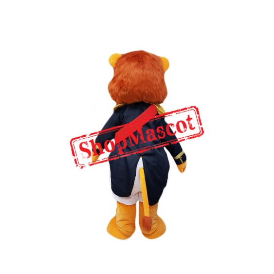 Badge Soldier Lion Mascot Costume