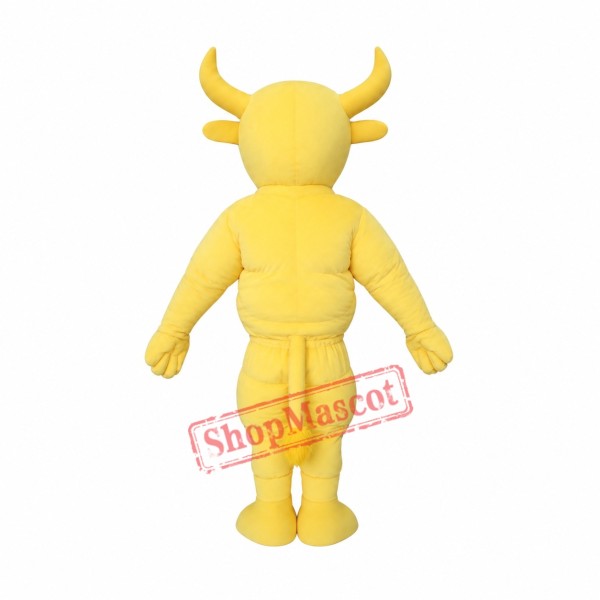 Power Yellow Bull Mascot Costume Power Yellow Bull Mascot Costume