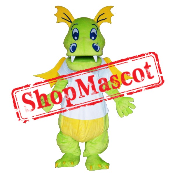 Happy Lightweight Green Dragon Mascot Costume Free Shipping