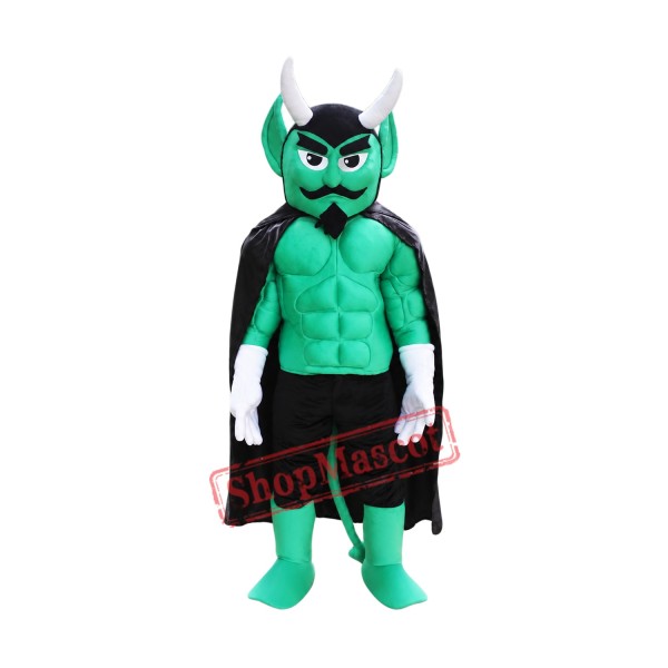 Green Power Muscular Devil Mascot Costume Green Power Muscular Devil Mascot Costume