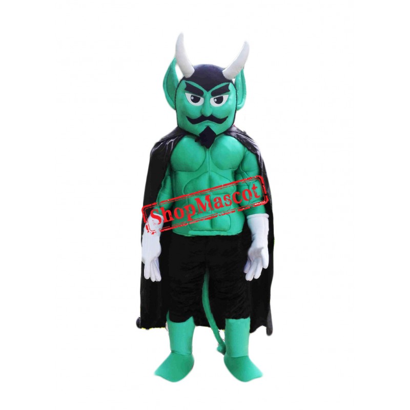 Green Power Muscular Devil Mascot Costume