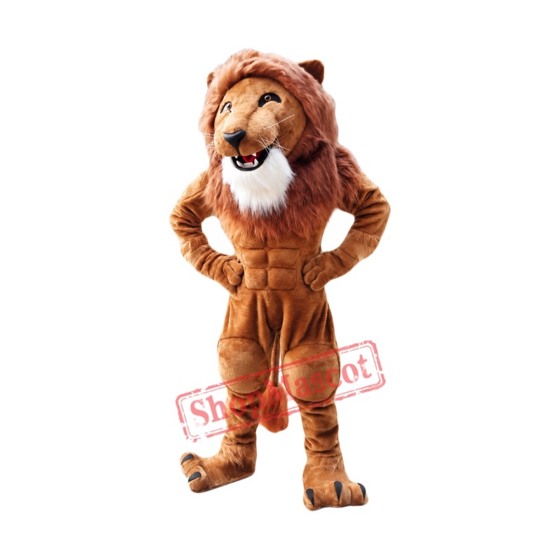 Top Quality Power Muscular Lion Mascot Costume