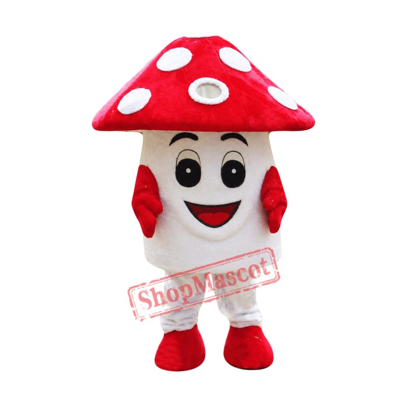 Red Mushroom Mascot Costume Red Mushroom Mascot Costume