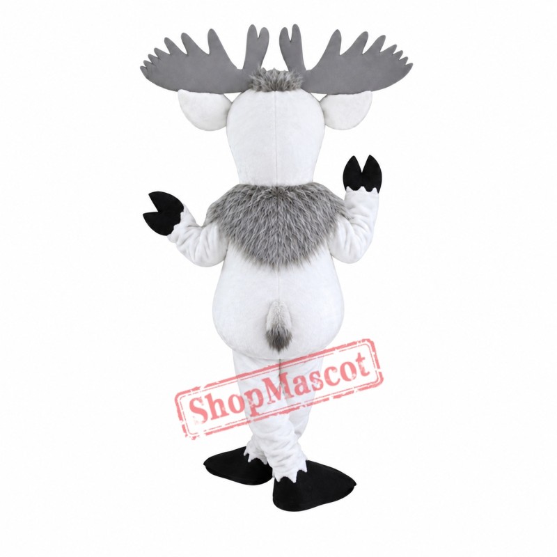 White Moose Mascot Costume