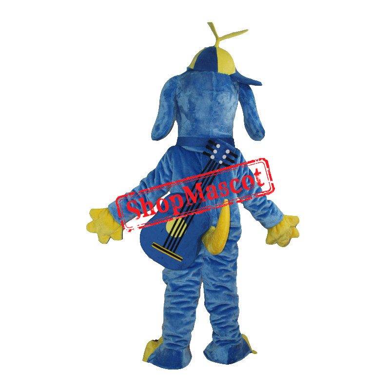 Blue Music Dog Mascot Costume