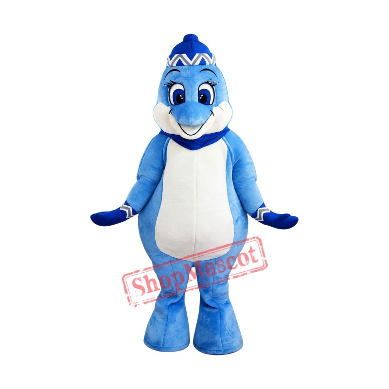 Super Cute Blue Dolphin Mascot Costume Super Cute Blue Dolphin Mascot Costume