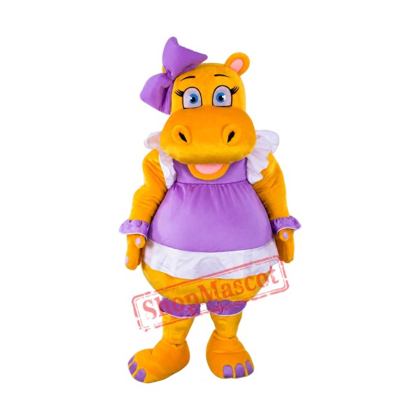 Beautiful Yellow Hippo Mascot Costume