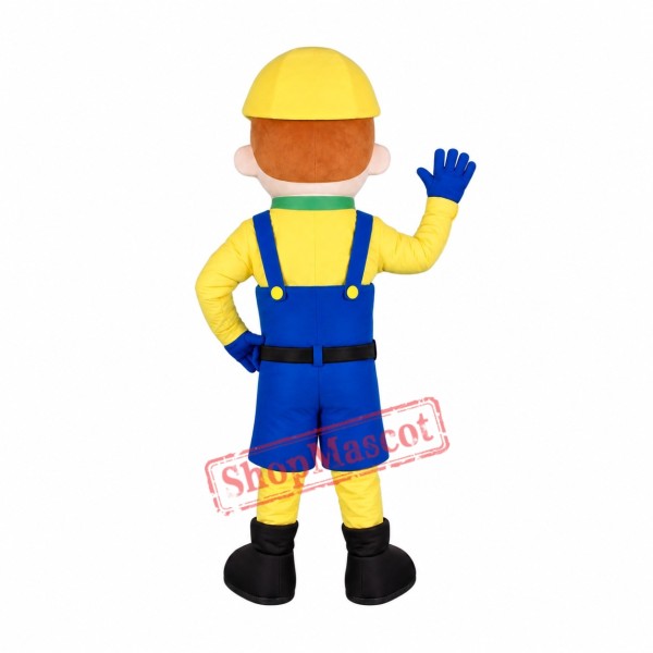 Boy Builder Mascot Costume Boy Builder Mascot Costume