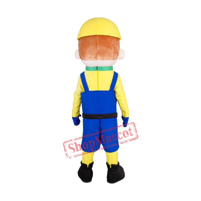 Boy Builder Mascot Costume Boy Builder Mascot Costume