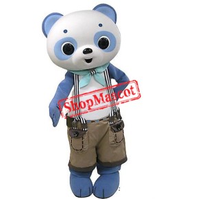 Blue & White Panda Mascot Costume