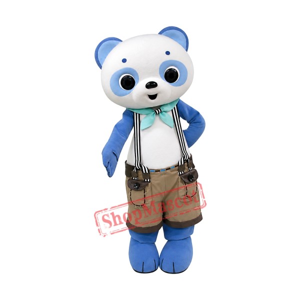 Blue & White Panda Mascot Costume