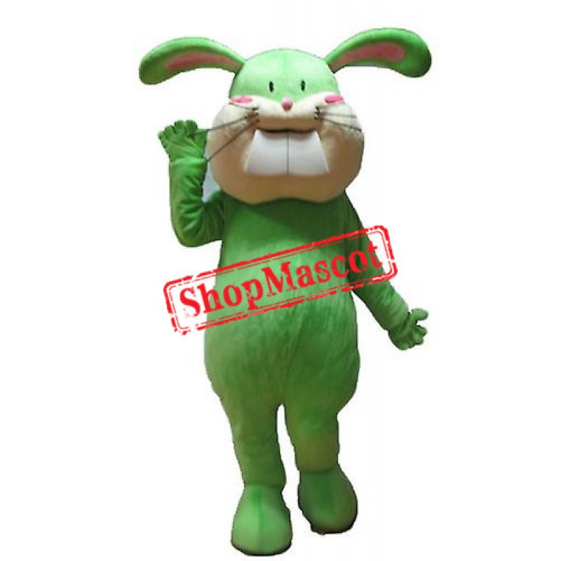 Green Lightweight Bunny Mascot Costume