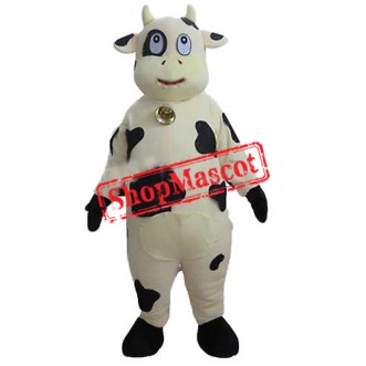 White and Black Cow Mascot Costume