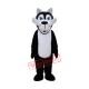 Cheap White Black Wolf Mascot Costume