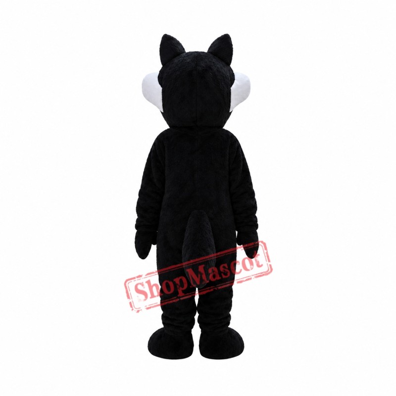 Cheap White Black Wolf Mascot Costume