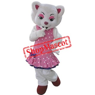 White Beautiful Wolf Mascot Costume