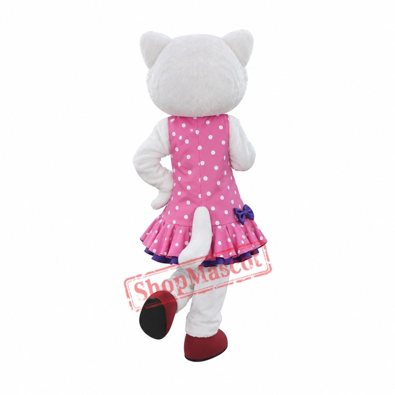 White Beautiful Wolf Mascot Costume White Beautiful Wolf Mascot Costume