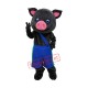 Black & Pink Pig Mascot Costume Black & Pink Pig Mascot Costume