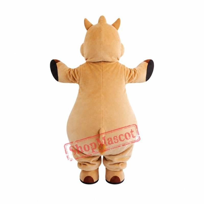 Brown Lightweight Rhino Mascot Costume