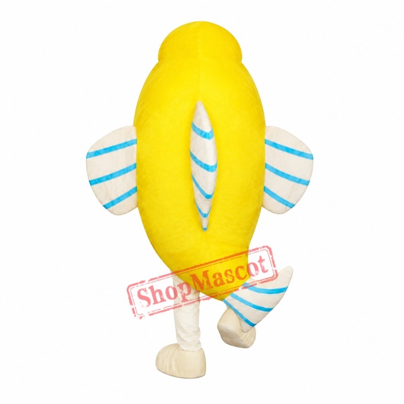 Yellow Little Fish Adult Mascot Costume Yellow Little Fish Adult Mascot Costume