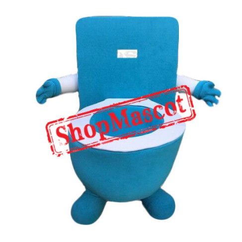 Blue Toilet Mascot Costume