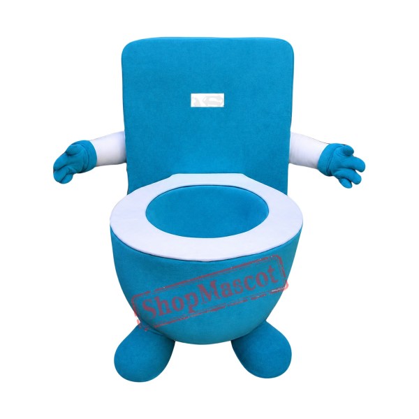 Blue Toilet Mascot Costume
