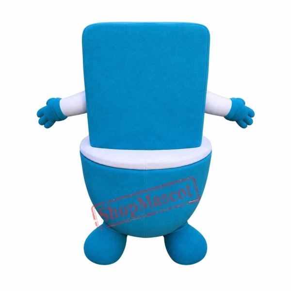 Blue Toilet Mascot Costume Blue Toilet Mascot Costume