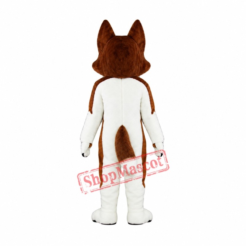 Brown & White Husky Dog Mascot Costume Brown & White Husky Dog Mascot Costume