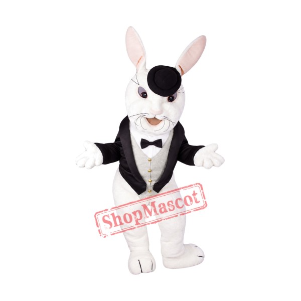 Gentleman's White Rabbit Mascot Costume