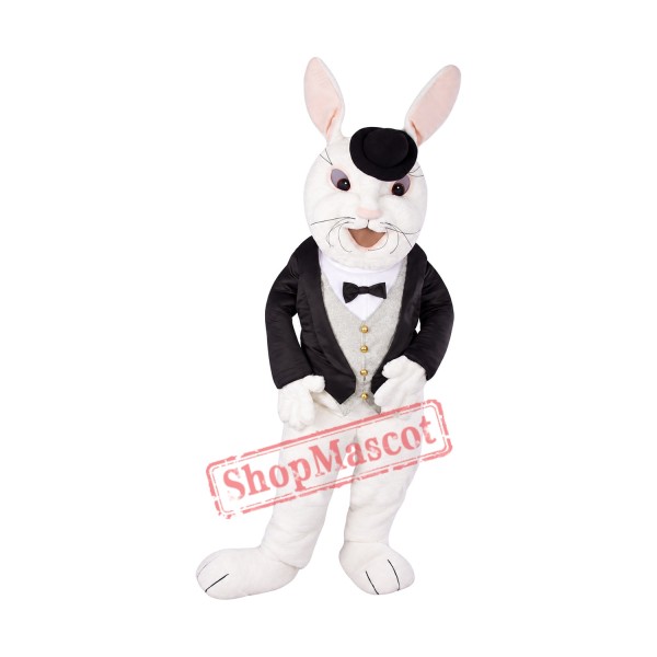 Gentleman's White Rabbit Mascot Costume