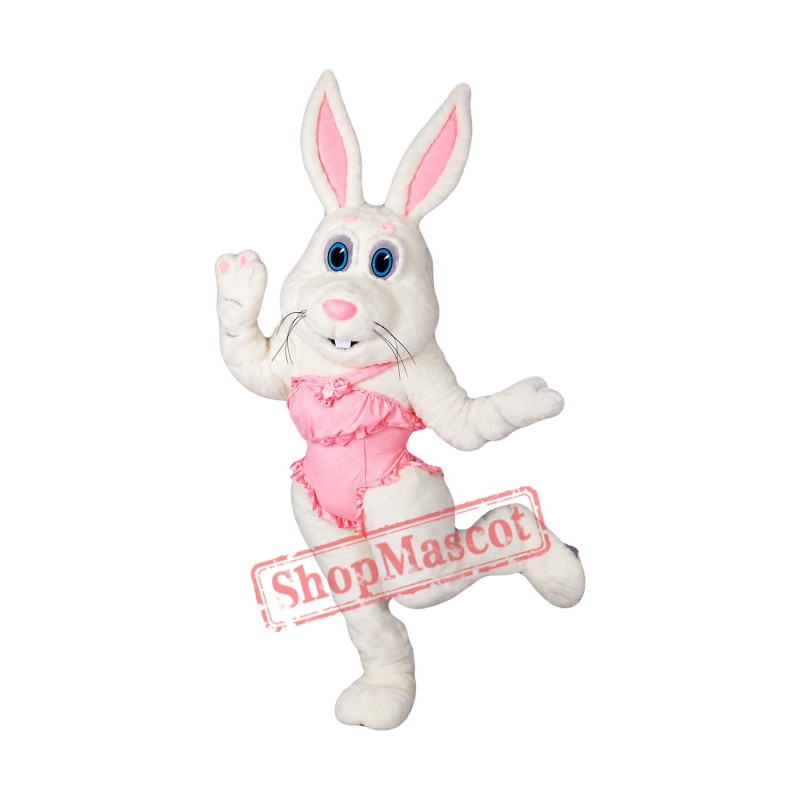 Dancing White Rabbit Mascot Costume Dancing White Rabbit Mascot Costume