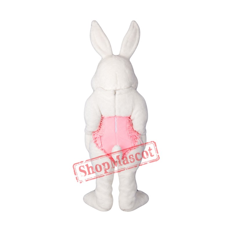 Dancing White Rabbit Mascot Costume Dancing White Rabbit Mascot Costume