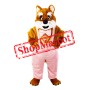 Brown & White Cat Mascot Costume