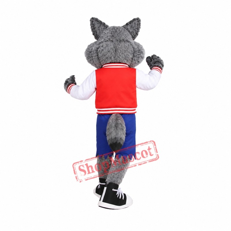Friendly College Wolf Mascot Costume