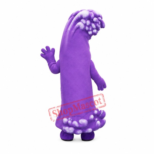 Purple Wave Mascot Costume Purple Wave Mascot Costume