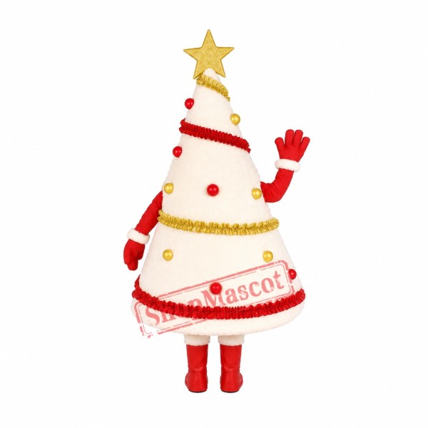 White Christmas Tree Mascot Costume White Christmas Tree Mascot Costume