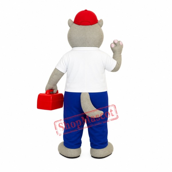 Industrious Hippo Mascot Costume Industrious Hippo Mascot Costume