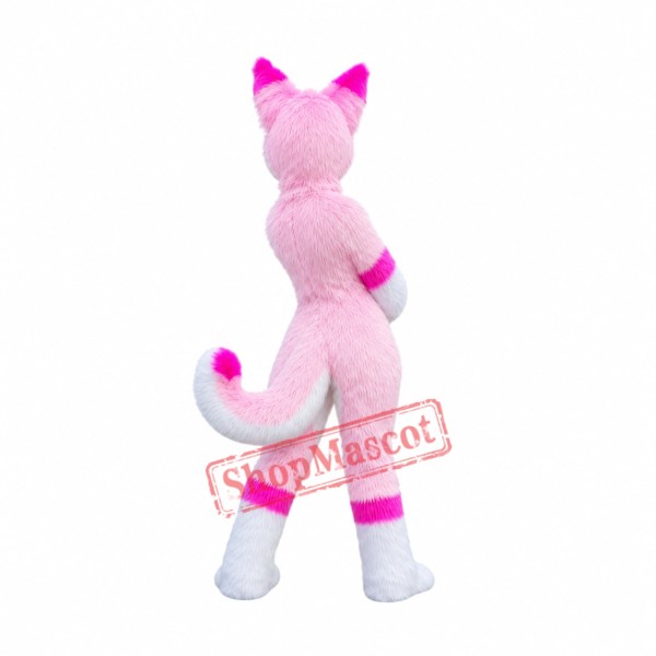 Pink Husky Mascot Costume Pink Husky Mascot Costume