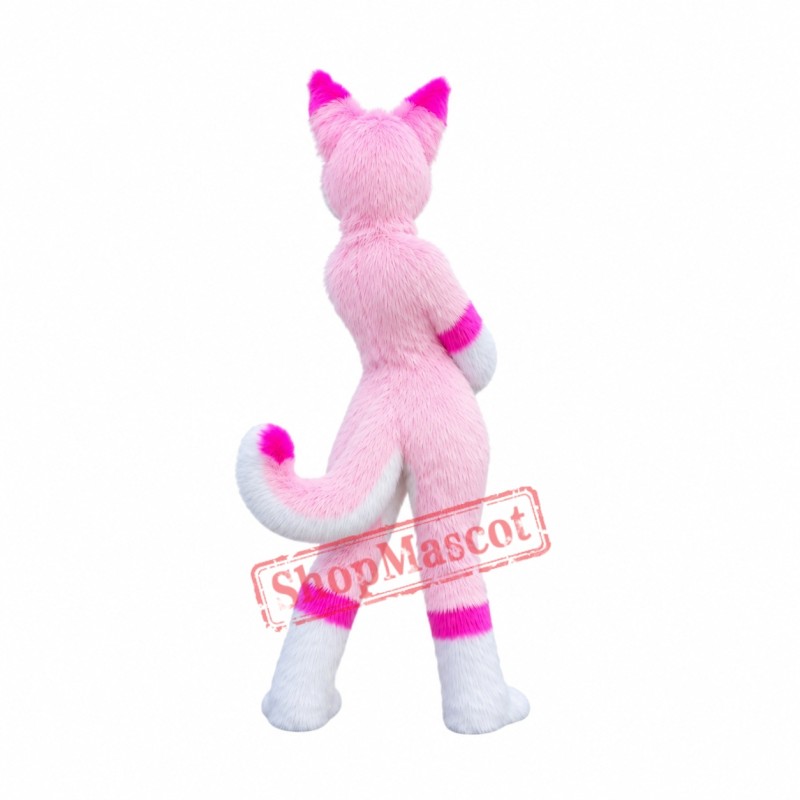 Pink Husky Mascot Costume Pink Husky Mascot Costume