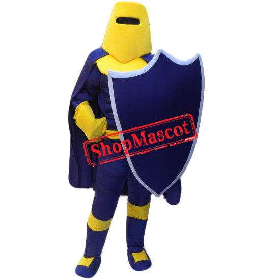 Blue & Yellow Knight Mascot Costume Free Shipping