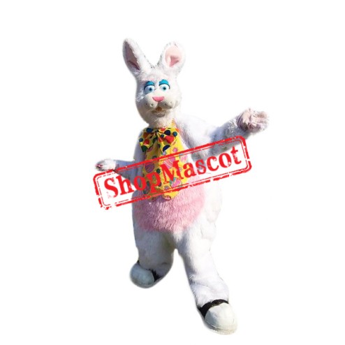 White Furry Rabbit Mascot Costume